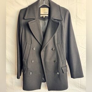 Wilfred Black Wool and Cashmere Coat